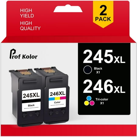 246XL 245XL Ink Cartridges for Canon Ink 245 246 for Canon 245 XL 246XL for Canon PIXMA MG2522 TS3122 MX492 MX490 TR4500 TR4520 TS3322 TR4522 MG2500 Printer (Black, Tri-Color)