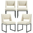 thumbnail image 6 of Zesthouse 18.3" Modern Dining Chairs Set of 4, Linen Fabric Dining Room Chairs with High Back and Metal Legs, Armless Upholstered Side Chair for Dining Room Kitchen, Beige, 6 of 9