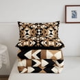 thumbnail image 5 of jejeloiu Abstract Geometric Twin Comforter Sets,Tribal Motif Bedding Set For Boys,Beige Brown,Black Reversible,2 Pieces,1 Comforter and 1 Pillowcase, 5 of 7