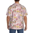 thumbnail image 5 of Xecao offers the Bunny And Flower for Men's Casual Short-sleeved Shirt, a button-up collared shirt with a pocket, perfect for beach vacations and yacht travel in the Large size., 5 of 7