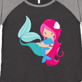 thumbnail image 4 of Inktastic Cute Mermaid, Little Mermaid, Pink Hair, Dolphin Women's Plus Size T-Shirt, 4 of 5