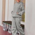 thumbnail image 3 of CILENON Clearance Sweatsuits for Women Set 2 Piece Outfits Long Sleeve Hoodie Oversized Sweatshirt Jogger Pants Casual Tracksuit Sets with Pockets (Gray,M), 3 of 5