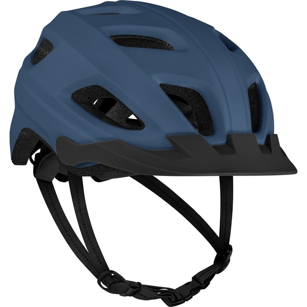 Retrospec Lennon Casco de bicicleta con luz de seguridad LED Esfera ajustable y visera extraíble - Casco de bicicleta ajustable para hombres y mujeres adultos - Azul marino mate Talla única