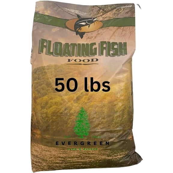 Evergreen Farm and Garden Shawnee Floating Catfish Food 32% Protein 4% Fat - 50 lb Bundled