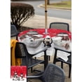 thumbnail image 4 of Outdoor Tablecloth with Umbrella Hole and Zipper, Red Christmas Square Table Cloth 54x54 Inch Waterproof Tablecloth, Snowman Snowflake Winter Birds Picnic Table Cover for Patio Camping, 4 of 7