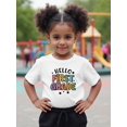 thumbnail image 1 of Camiseta de algodón para niña "Hola Primer Grado": manga corta, cuello redondo, top informal de verano con estampado de letras divertidas, ideal para jugar al aire libre y la escuela, moda infantil, 1 of 6