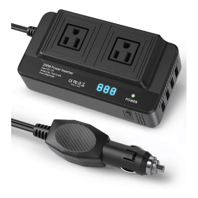 Inversor de corriente Portátil para Auto BLOOSOM 200W 12v a 110v