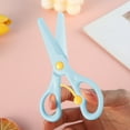 thumbnail image 5 of Small Safe Craft Scissors - Anti-Pinch Hand Paper Cutting Scissors, Friendly for Crafts/Homework, Sharp/Safe to Prevent Injury, Lightweight for Adults, 5.31*2.44in, Blue, 5 of 7