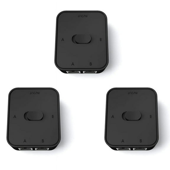 3X 2Port RJ45 LAN CAT6 Network Switch Selector 1000Mbps 2 in 1 Out/1 in 2Out Internal External Network Switcher Splitter