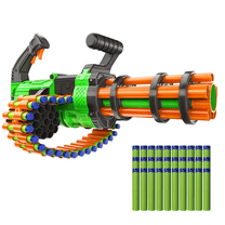 Adventure Force V-Twin Motorized Gatling Belt Blaster, Rotating Barrel, Full-Auto Foam Dart Belt Blaster, 30 Waffe Tip Darts Compatible with Most Standard Full-Length NERF Elite and XShot