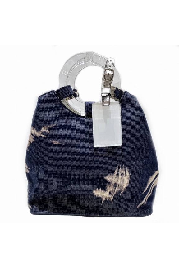 Pre-Owned Celine Circle Logo Handle Tote Bag, Denim Canvas