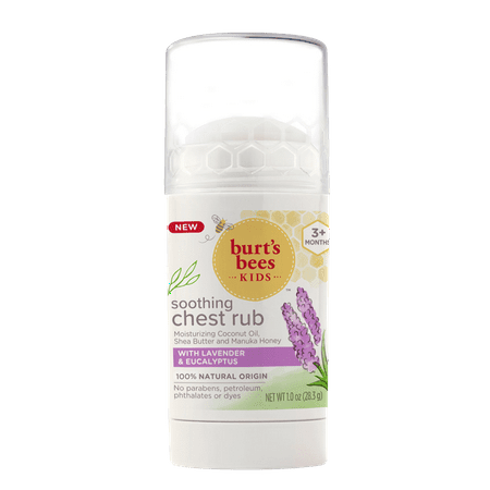 Burt's Bees Kids Chest Rub Stick with Coconut Oil, Shea Butter and Manuka Honey, 1.0 oz.