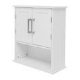 thumbnail image 2 of Flash Furniture Wall Mounted Bathroom Medicine Cabinet Storage Organizer with Two Magnetic Closure Doors, Adjustable Shelf, and Lower Open Shelf in White, 2 of 11