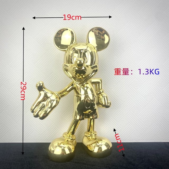 20/29cm Disney Mickey Mouse Figures Cartoon Resin Welcome Pose Mickey Action Figurines Anime Collection Model Dolls Children Toy Gao Jinjia LED