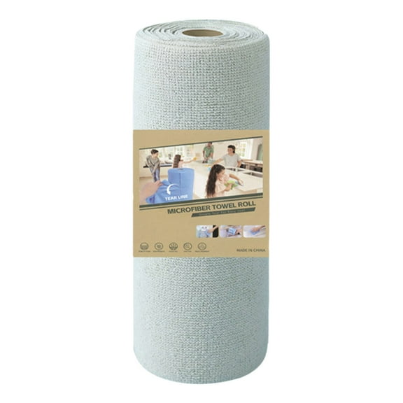 Gnwei Microfiber Cleaning Cloth Roll - Tear-Away Reusable Microfiber Paper Towels, Lint-Free, Washable, 20 Sheets for Kitchen, Car, Dishes, and Sensitive Surfaces