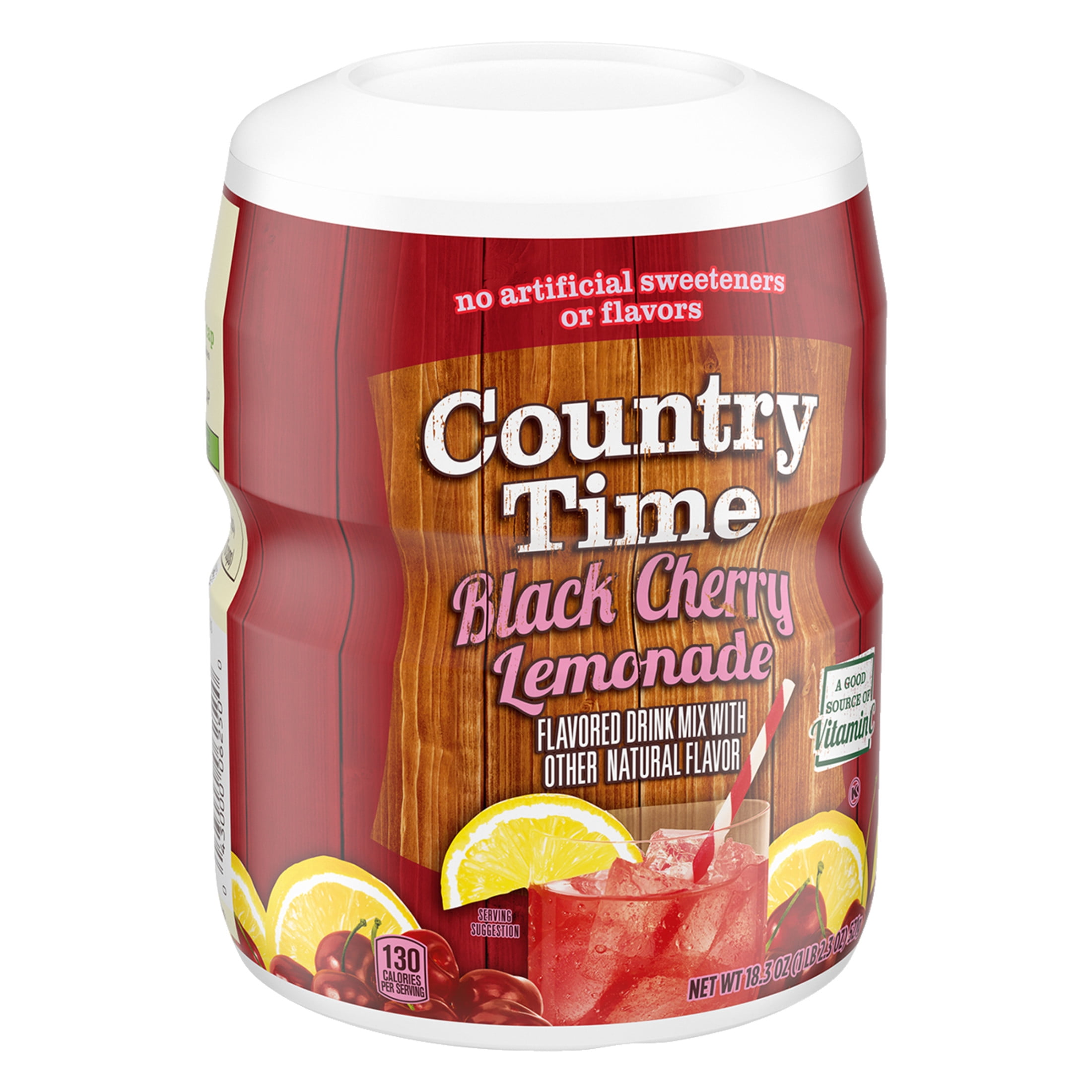 Country Time Black Cherry Lemonade Naturally Flavored Powdered Drink Mix, 18.3 oz Canister