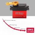 thumbnail image 3 of Digital Servo 20kg High Torque 2pcs 180° Stainless Steel Gear Servo for 1/8 1/10 1/12 Scale RC Cars Robot Manipulator with 25T Arm, 3 of 8