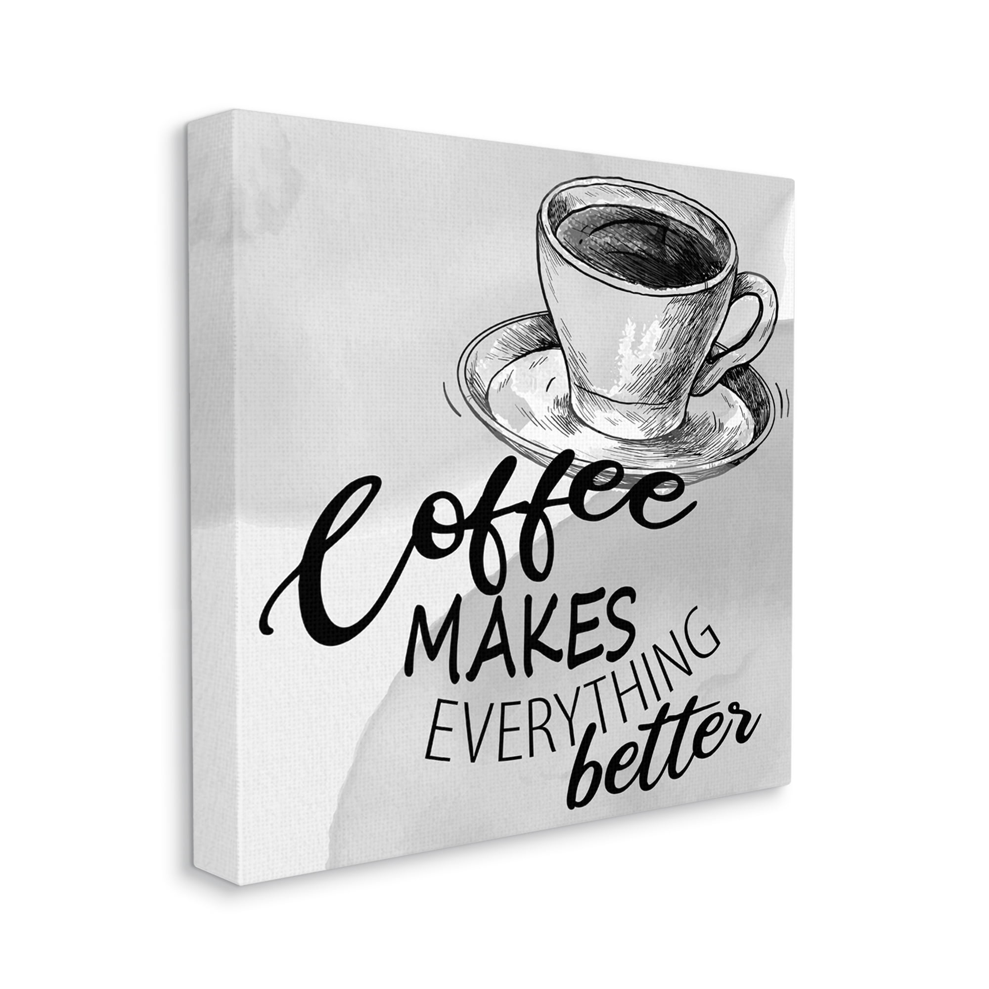 Stupell Industries Vintage Coffee Phrase Food & Beverage Painting Gallery Wrapped Canvas Print Wall Art, 24 x 24