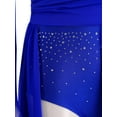 thumbnail image 6 of Sholeno  Womens Lyrical Dance Dress Rhinestone Long Sleeve Skirted Leotard Figure Ice Skating Dancing Royal Blue S, 6 of 7