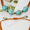 thumbnail image 2 of Bohemian Turquoise Turtle Bead Bracelet Adjustable Hand Woven Vintage Bracelet With Card For Women Men Beach Jewelry, 2 of 7