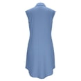 thumbnail image 6 of Hurxie Women's Sleeveless Shirt Dress Button Down Ruffle Hem Mini Dresses with Pockets Blue,L, 6 of 7