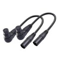 thumbnail image 1 of 2pcs 3 Pin Xlr Right Angle Male To Female Plug Microphone Audio Cable 90 Degree Xlr Female To Strai, 1 of 5