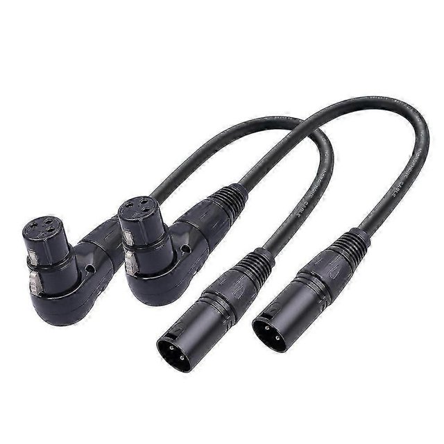 2pcs 3 Pin Xlr Right Angle Male To Female Plug Microphone Audio Cable 90 Degree Xlr Female To Strai
