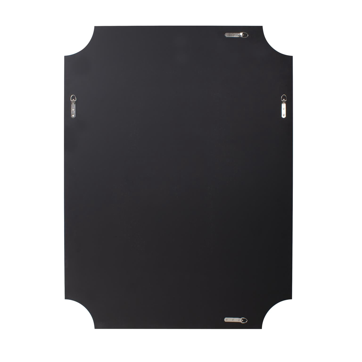 Tyler Dillon Rectangular Double Gray Mirror Bordered Wall Mirror with Scalloped Corners 48"H x 36"W