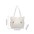 thumbnail image 3 of Bolsa de mano de nailon de gran capacidad con correas acolchadas para los hombros, múltiples bolsillos, para trabajo, escuela, viajes, negro, blanco, gris, caqui, 3 of 6