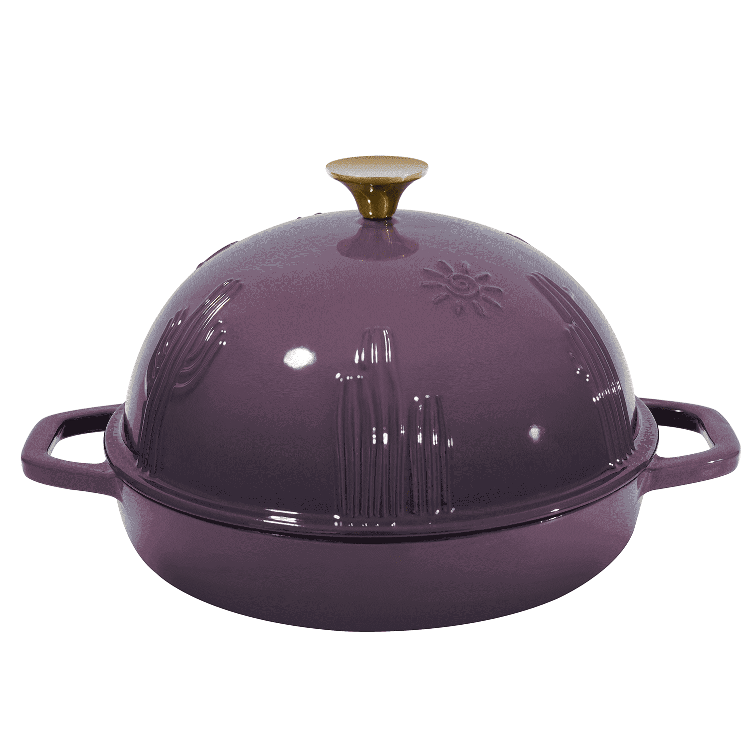Flavehc Cast Iron Bread Oven with Dome Lid, Magenta photo 1