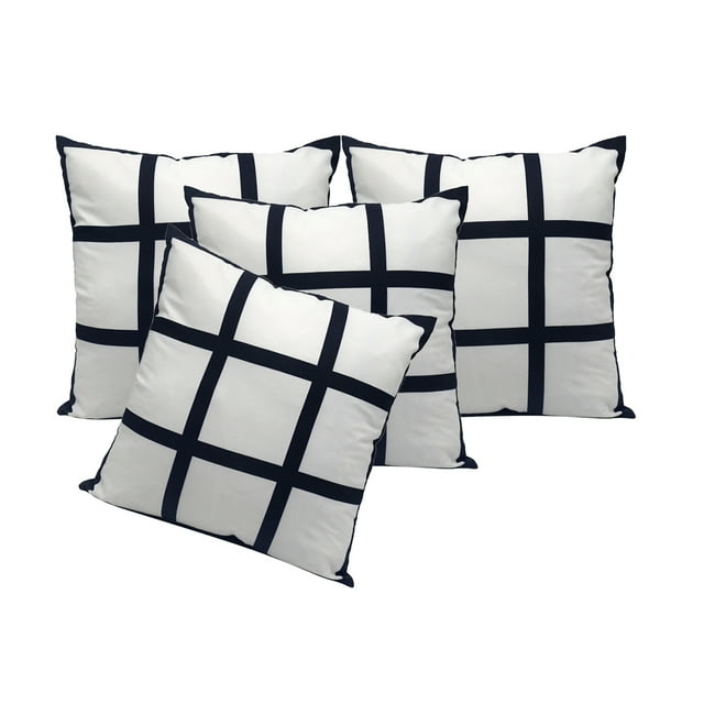 4 Uds Sublimación Espacios En Blanco Panel De Poliéster Fundas De Almohada Funda De Cojín 40x40cm