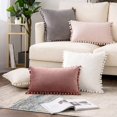 thumbnail image 3 of Pcs Of 2 Velvet Throw Pillow Covers Pompom Decorative, 3 of 5