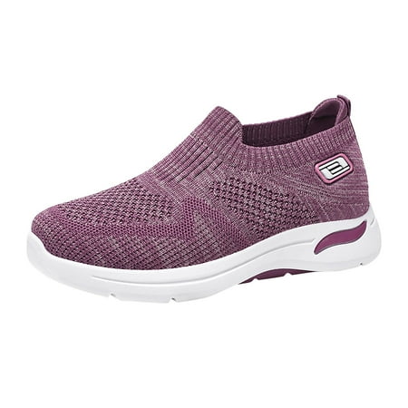 QYZEU White Canvas Sneakers for Women Casual Flat Shoes Women Women s Spring and Summer Fashion Mesh Shoes Soft Sole Shoes Casual Light Breathable Comfortable Shoes Purple 40