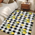 thumbnail image 4 of Cute Lemon Summer Area Rugs 2.7'x5', Washable Small Throw Rugs for Kitchen Bedroom, Farmhouse Floral Black Buffalo Plaid Indoor Outdoor Rug Non-Slip Low Pile Carpet Runner Reversible Floor Mats, 4 of 8