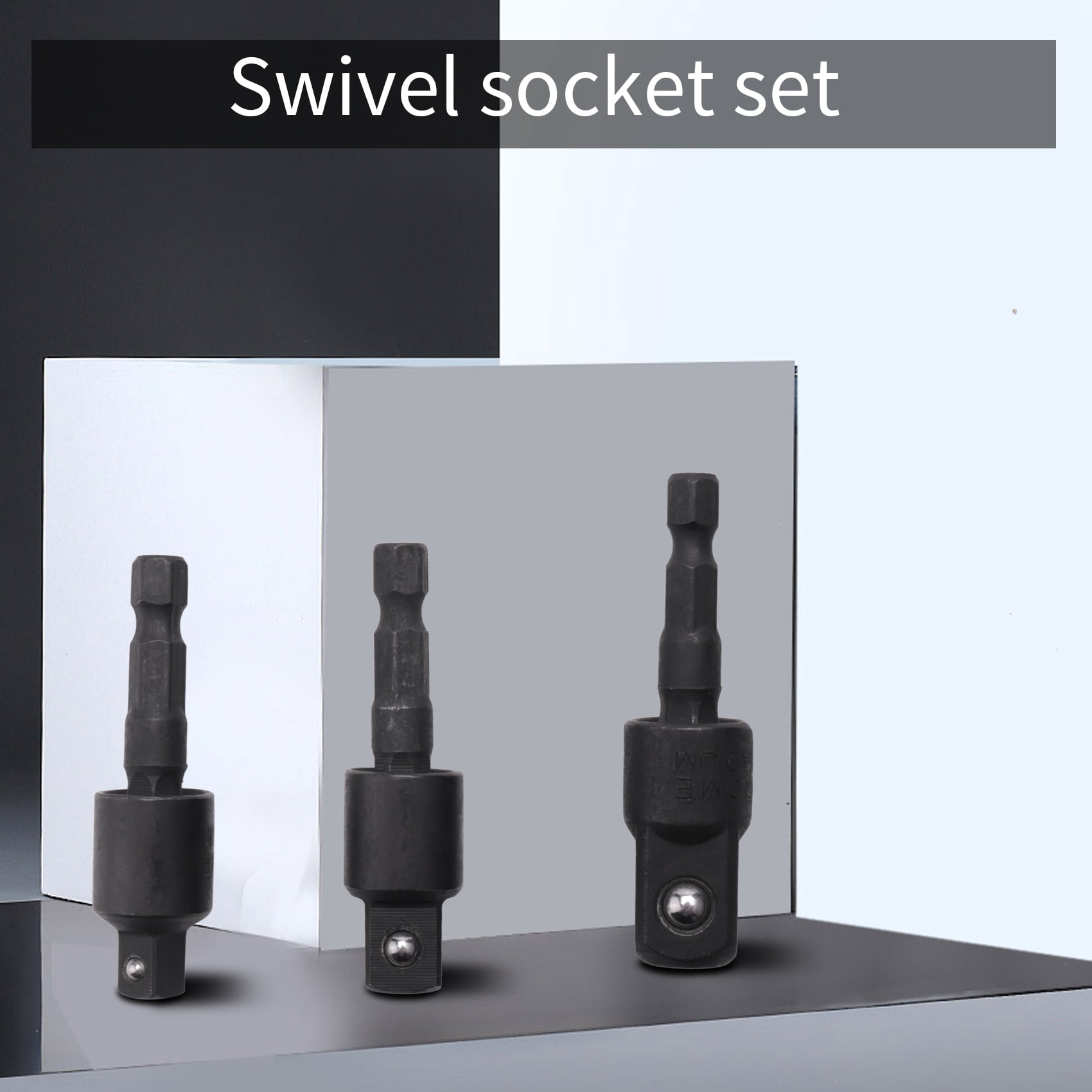 Buy 3PC Wobble Socket Adapters Universal Joint Swivel Socket Set, 1/4