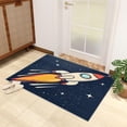 thumbnail image 4 of Rocket Rugs for Kids Bedroom - 6x8 Rug - Rocket Rug - Kids Outer Space Cartoon Area Rug - Boys Universe Rugs - Navy Blue Carpet, 4 of 7