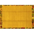 thumbnail image 1 of Ahgly Company Machine Washable Indoor Rectangle Abstract Yellow Modern Area Rugs, 5' x 7', 1 of 4