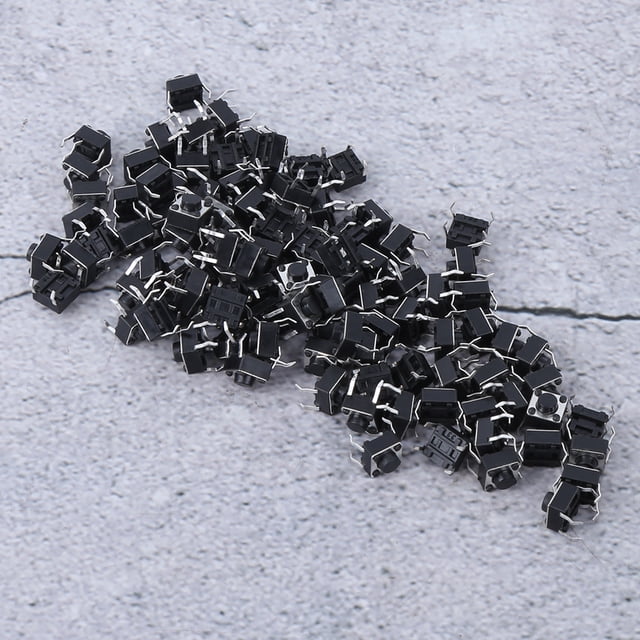 Interruptor de botón pulsador táctil, 100 piezas Interruptor de botón pulsador táctil momentáneo Mini interruptor táctil Tecnología de vanguardia