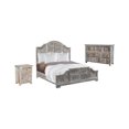 thumbnail image 3 of HomeRoots 521088 67 x 80 x 88 in. Shutter Scallop Solid Wood King Size White Bed, 3 of 5