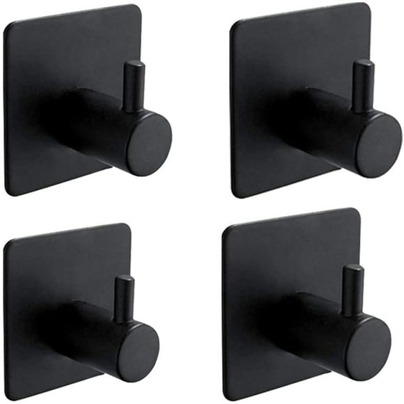 4 Pieces 3M Adhesive Hook, Bathroom Wall Hook, Stainless Steel Coat Hook Kitchen Creative Free Punch Single Hook