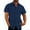 Navy, variant on Azrian Men's Blouses Shirts,Mens Causal Button Shirts,Men's Fashion Vacation Solid Color Cotton Linen Double Pocket Casual Shirts Short Sleeves Boy Trendy