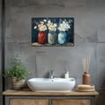 thumbnail image 2 of Farmhouse Flower Canvas Wall Art, Vintage White Flower Red Gray Blue Mason Jar Pictures Wall Decor for Bathroom, Rustic Farmhouse Wall Art Pictures for Bedroom, Living Room, Kitchen Decor 12x18 Inch, 2 of 5