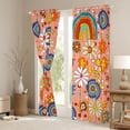 thumbnail image 3 of Homewish Cute Cartoon Floral Black Out Curtains,Kawaii Mushroom Daisy Curtains Pack of 2 (42x63 Each),Colorful Circle Bedroom Curtains For Kids,Ultra Soft Home Decor, 3 of 6