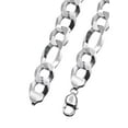 thumbnail image 4 of Mens White Gold Chain - Solid Figaro Chain  - Silver / 10K / 14K, 4 of 7