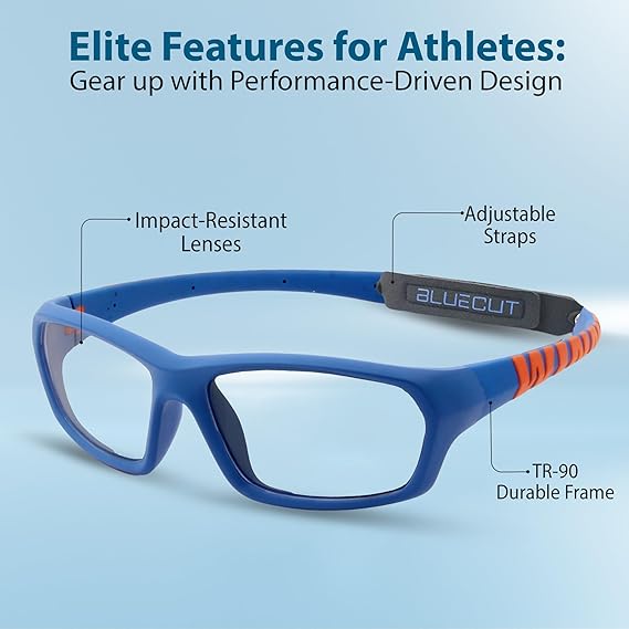 BLUE CUT Sports Protection Goggles, Anti-Fog Lenses Safety Glasses for Basketball, Pickleball and All Outdoor Sports