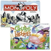 Monopoly & Chutes and Ladders Board Game Bundle Pack