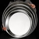 thumbnail image 1 of Bandeja grande de acero inoxidable para pasteles, plato hondo de metal, juego de platos para la cena, bandeja redonda plana y gruesa de acero, platos de carga, platos para servir plateados, 1 of 5