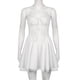 thumbnail image 3 of Mini Vestido Con Tirantes Vestido blanco elegante con costuras de encaje, ropa de fiesta de estilo Sexy de cintura alta para mujer Kuymtek Blanco L para Mujer, 3 of 9