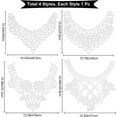 thumbnail image 2 of Parche de cuello con apliques de escote de 4 estilos, bordado de encaje floral, adorno de tela para mujer, cuello falso ahuecado blanco, chal desmontable, capa, parche para ropa, 2 of 9