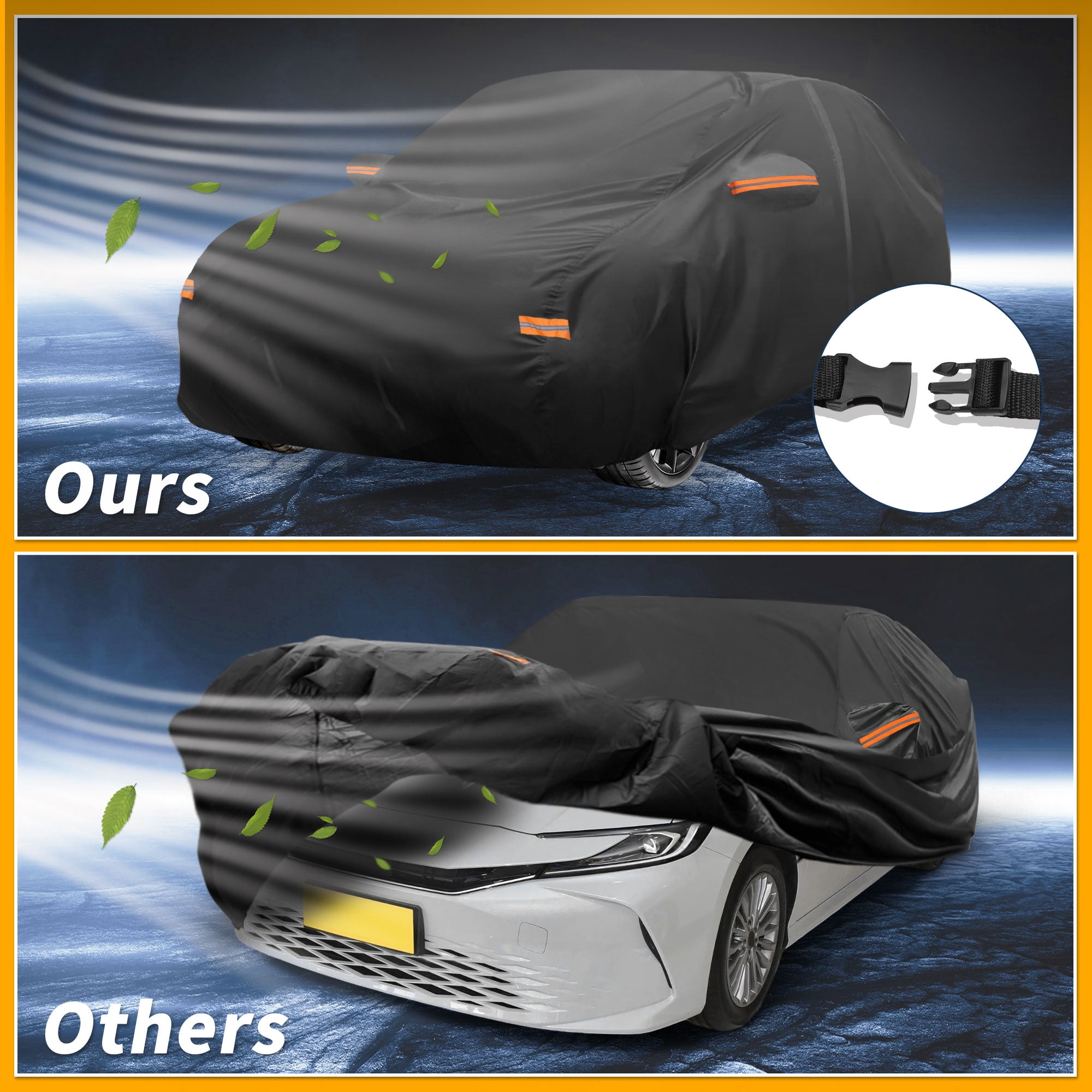Unique Bargains Durable Waterproof Car Cover Black ["for Toyota Camry"]
